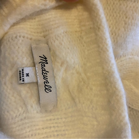 Madewell Cream Cable Knit Turtleneck Sweater - Picture 4 of 6